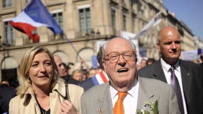Marine Le Pen och hennes far  Jean-Marie le Pen