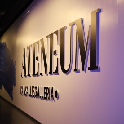 Ihanuuksien ihmemaa – maisemia Ateneumin kokoelmista -näyttelyn koristeltu seinä Merikeskus Vellamossa.