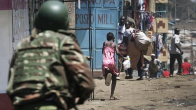 Oroligheter i Nairobi efter kenyanska valet 2017.
