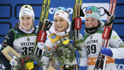 Andersson, Johaug och Pärmäkoski på prispallen.
