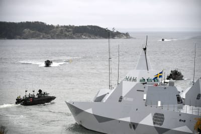 Ruotsin merivoimien alus Bergassa.