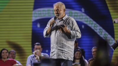Lula da Silva talar i Brasilien.