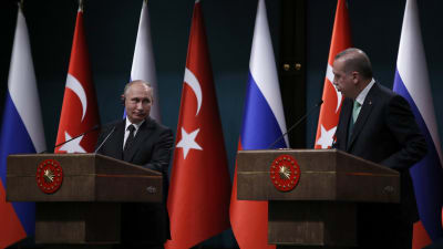 Rysslands och Turkiets presidenter Vladimir Putin och Recep Tayyip Erdoğan.