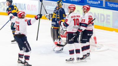 Kristian Vesalainens mål firas.