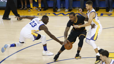 Draymond Green, J.R. Smith och Stephen Curry.