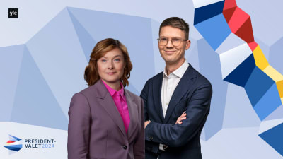 Jonna Nupponen och Magnus Swanljung som ska leda den tvåspråkiga presidenvalsdebatten i januari 2024.