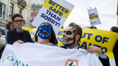 Demonstration mot glyfosat i Bryssel