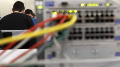 Hackare vid en konferens för etiska hackare i Schweiz 2014.