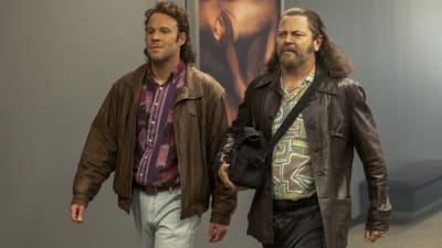 Seth Rogen (Rand) and Nick Offerman (Miltie).