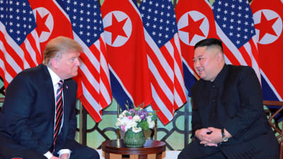 Donald Trump och Kim Jong-un i Hanoi den 27 februari 2019.