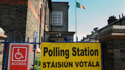 Vallokal under folkomröstnignen om en förändring av abortlagarna i Irland.  