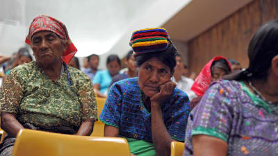 Kvinnor ur ursprungsbefolkningen som vittnade mot den förra diktatorn Efraín Rios Montt i folkmordsrättegången.
