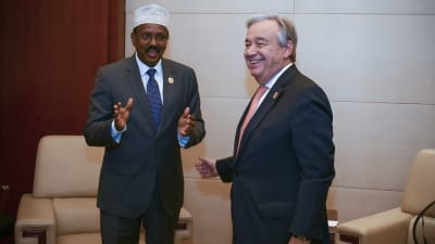 Abdullahi Mohamed och Guterres.