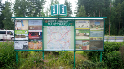 Vägkarta vid infarten till Mäntyharju.