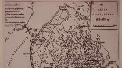 Rysk karta över Kvarkenområdet från Stora ofredens tid
