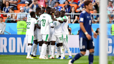 Senegal firar mål i fotbolls-VM.