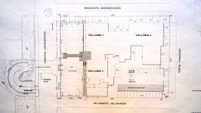 Ritning över hotell Vallonias tillbygnad