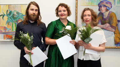 Årets stipendiater är Nestori Syrjälä, Erika Adamsson och Marjatta Holma.