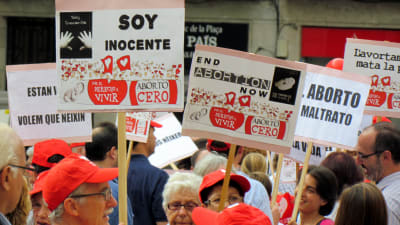 Demonstration mot abort i Barcelona, Spanien, i oktober 2012.