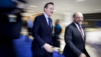 Storbritanniens premiärminister David Cameron och EU-parlamentets ordförande Martin Schulz.