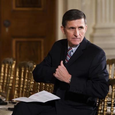 Michael Flynn på en presskonferens 10 februari.