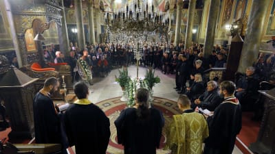 Begravningsceremonin hölls i den ortodoxa katedralen i Rusen