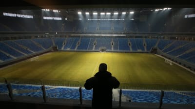 Vy över Zenits nybyggda fotbollsstadion i december 2016.