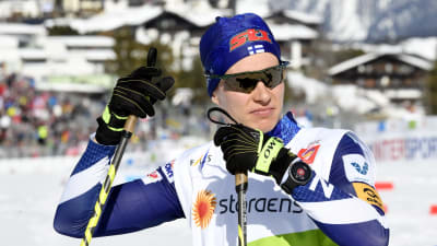 Matti Heikkinen i skid-VM i Seefeld.