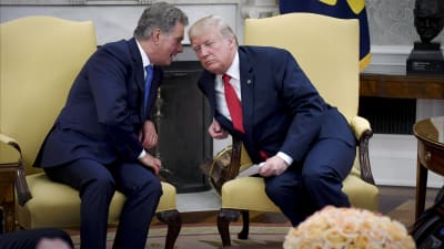 Sauli Niinistö och Donald Trump i Vita huset.