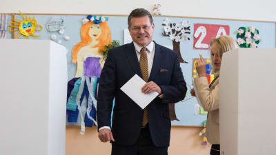 Den slovenska EU kommissionären och presidentkandidaten Maros Sefcovic. 
