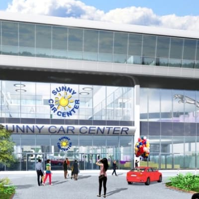 Havainnekuva Sunny Car Centerin sisäänkäynnistä