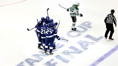 Tampa Bay Lightnings spelare firar mål