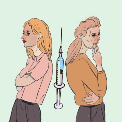 Huvudbild för Annvi Gardbergs serie "Vaccinstrider"