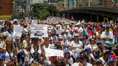 Demonstration mot Nicolas Maduro i Caracas, Venezuela