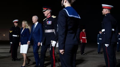 Presidentparet Biden anländer till Storbritannien. Cornwall 9.6.2021