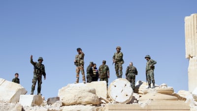 Syriska styrkor som återintog Palmyra förra veckoslutet har funnit en massgrav då de finkammade staden på jakt efter minor.