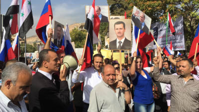 Prorysk demonstration i Damaskus.