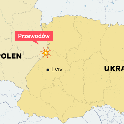 Karta med Polens och Ukrainas gräns.