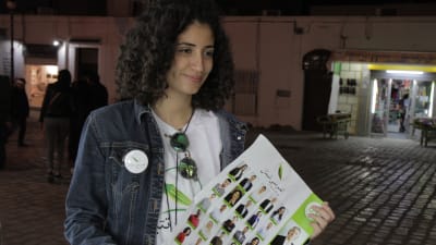 Den tunisiska lokalvalskandidaten Sahar Yahiaoui i Tunis.