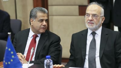 Den irakiske regionala utrikesministern i Kurdistan Falah Mustafa Bakir och Iraks utrikesminister Ibrahim Al-Jaafari