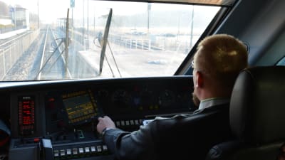 Vy från nya expresståget mellan Åbo och Helsingfors