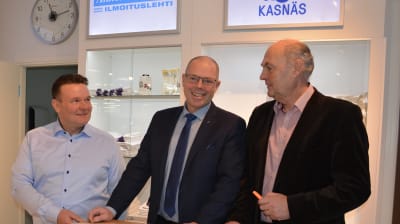 Kim Mattson, Christer Nyback och Göran Eriksson är glada över tillbyggnadsplanerna