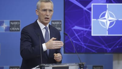 Natos generalsekreterare Jens Stotenberg efter natomötet med Ryssland i Bryssel.