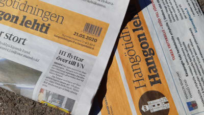 En bild på Hangötidningen som ska läggas ner i september 2020.