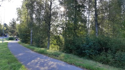 En gång- och cykelled längs Skatudden i Ingå.