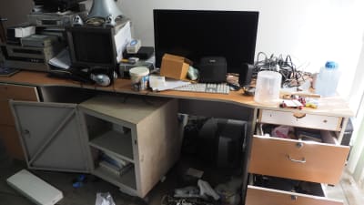 Mediebolaget CINCO:s kontor efter polisens tillslag.