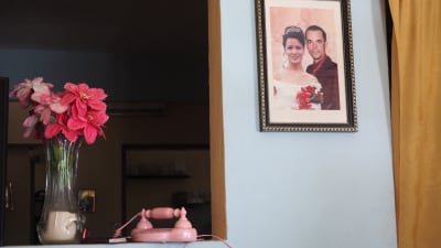 Loraima Marimóns bröllopsfoto i det gamla hemmet i Havanna.