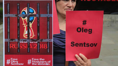Demonstration i London för Oleg Sentsov