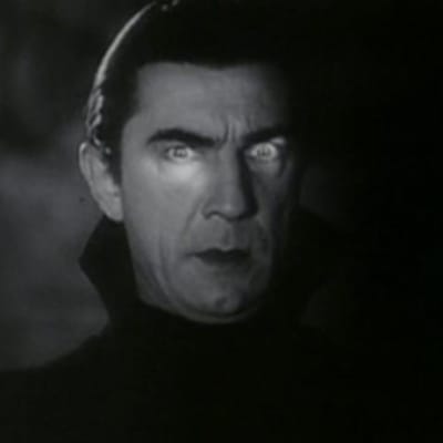 Screenshot elokuvasta Dracula vuodelta 1931. Draculana Bela Lugosi. 