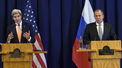 USA:s utrikesminister John Kerry och hans ryske kollega Sergej Lavrov håller presskonferens i Genéve 10.9.2016